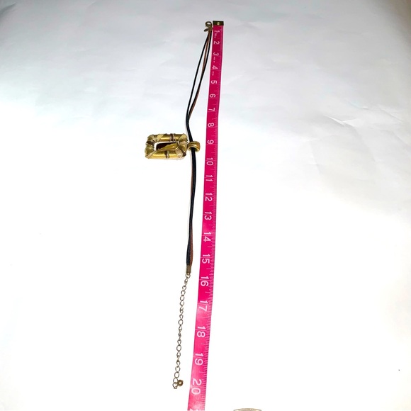 CHICO’S ShorterPendant Necklace, Brown & Black Cords, Gold-tone - Picture 4 of 9